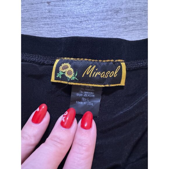 Black Fringe Pencil Skirt With Asymmetrical Design & Velvet-Like Finish By Miras - Picture 3 of 6